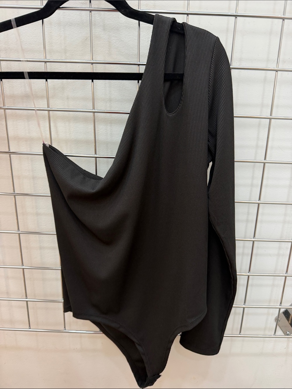 Women's Black Ribbed Bodysuit
